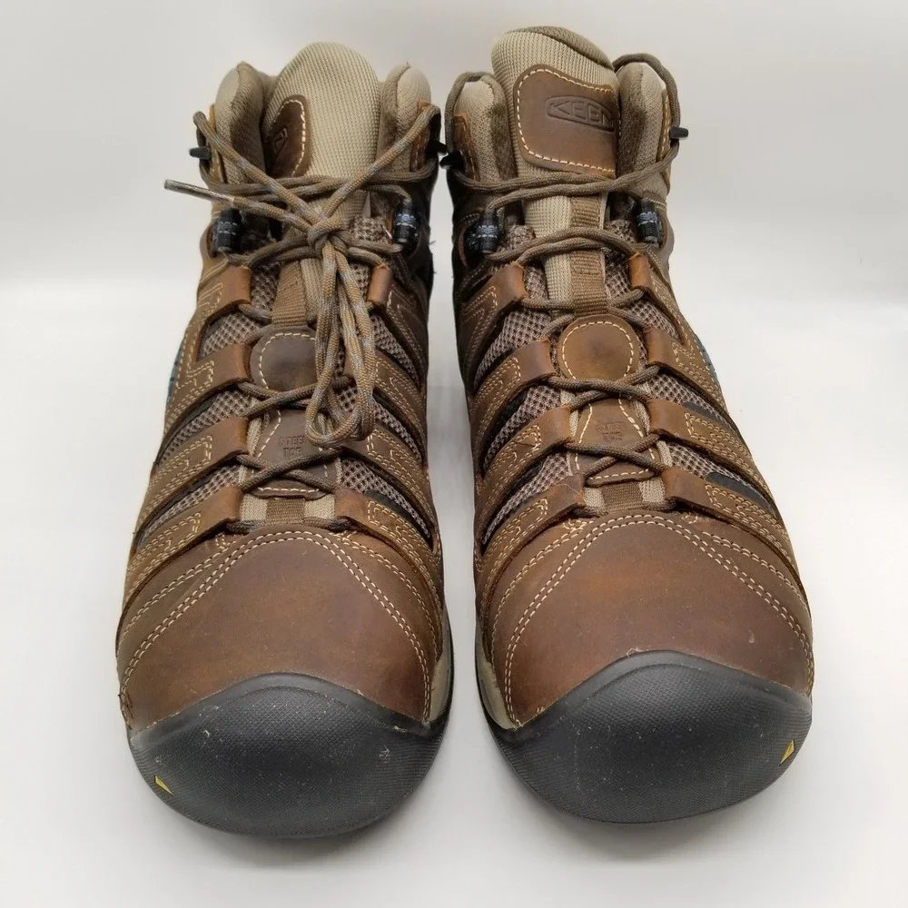 KEEN Utility‎ Men's Flint II Steel Toe Boots Sz 15 D Brown Mid Lace Up Combat